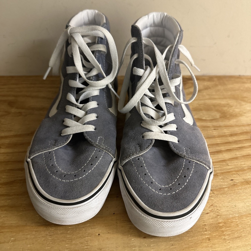 VANS‎ SK8 HI Grisaille White Canvas High Top Skate Shoes Mens 6.5 Womens 8 NEW - Picture 4 of 7